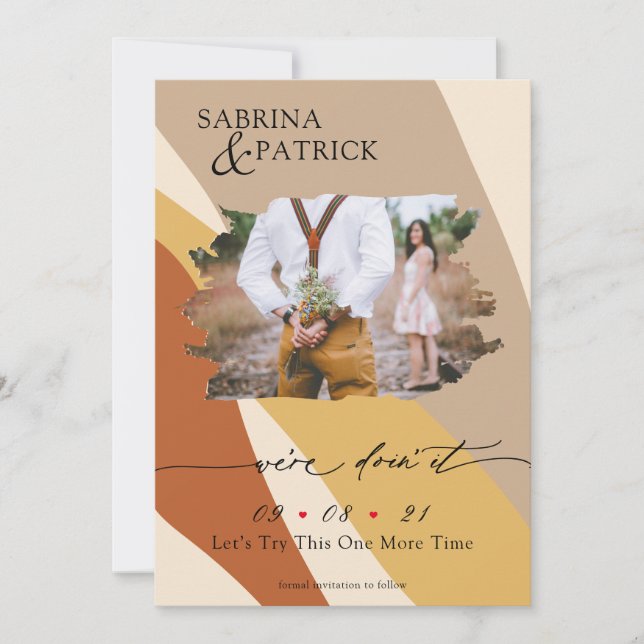 Toskana Gelber Rost Beige Modernes Abstraktes Foto Save The Date (Vorderseite)