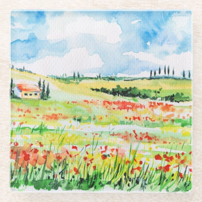 Toskana Glasuntersetzer (Vorderseite)