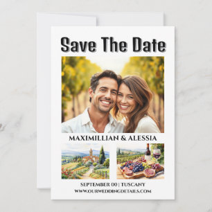 Toskana Hochzeitsziel Aquarellfarben Foto Chic Save The Date
