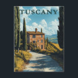 Toskana, Idyllische Landschaft Italiens Postkarte<br><div class="desc">Schöne Postkarte mit einer malerischen toskanischen Landschaft mit sanften Hügeln, Zypressen und einer charmanten Villa. Ideal, um ein Stück Italien an die Lieben zu schicken.</div>