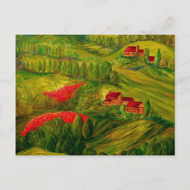 Toskana in der Morgendämmerung Postkarte (Vorderseite)