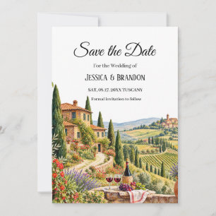 Toskana Italien Destination Hochzeit Einladung