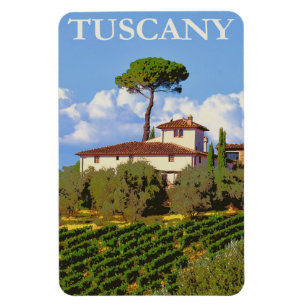 Toskana Italien Italienische Villa Retro Vintage R Magnet