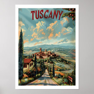 Toskana Italien Klassische Kunst Retro Vintage Rei Poster