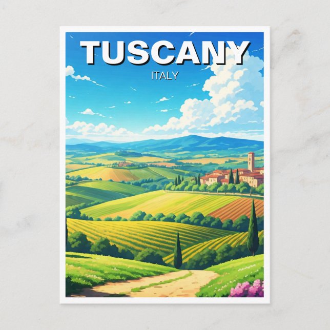 Toskana Italien Landschaft Postkarte (Vorderseite)