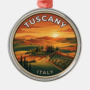 Toskana Italien Landschaft Sonnenuntergang Italien Ornament Aus Metall
