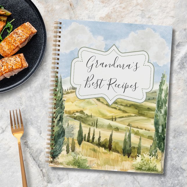 Toskana Italien Naturschutz Personalisiertes Rezep Notizbuch (In situ)