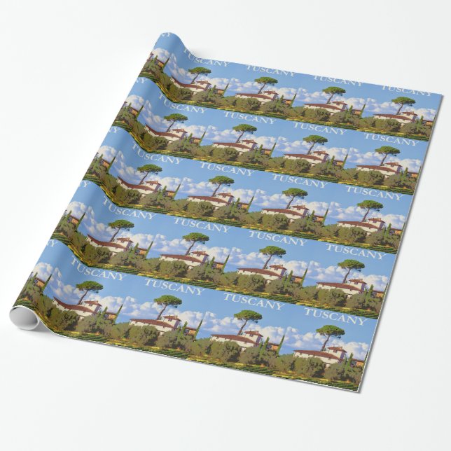 Toskana Italien Poster Geschenkpapier (Ungerollt)