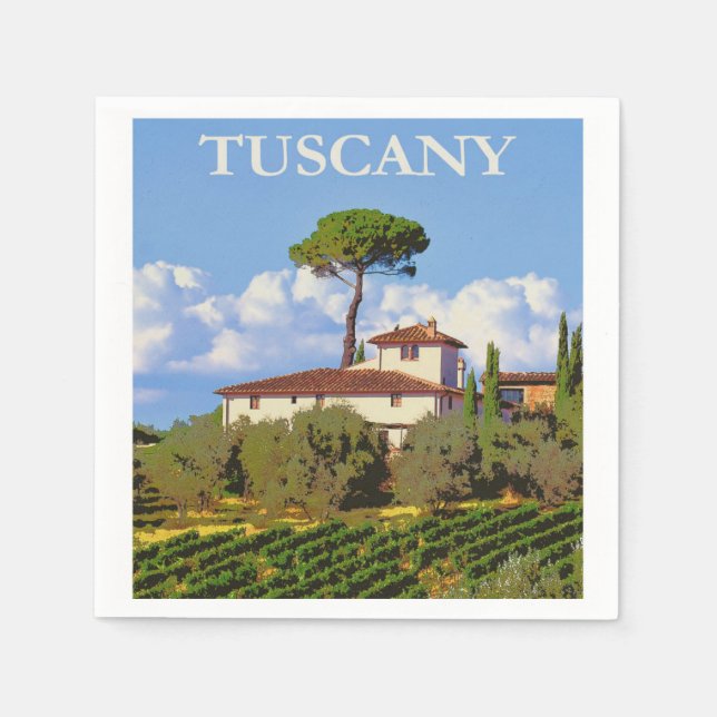 Toskana Italien Poster Paper Napkin Serviette (Vorderseite)