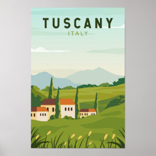 Toskana Italien Reisen Vintage Kunst Poster