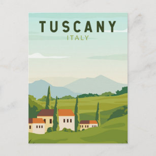 Toskana Italien Reisen Vintage Kunst Postkarte