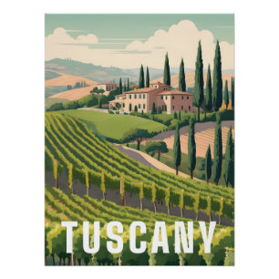 Toskana Italien Reiseplakat Poster
