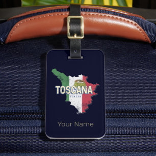 Toskana Italien Retro Region Karte Vintag Gepäckanhänger