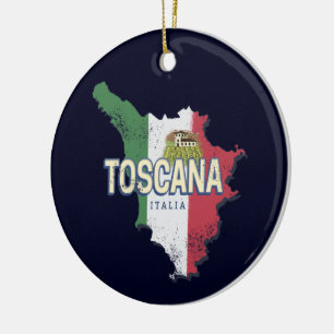Toskana Italien Retro Region Karte Vintag Keramik Ornament