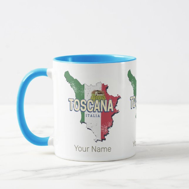Toskana Italien Retro Region Karte Vintag Tasse (Links)