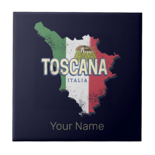 Toskana Italien Retro-Regionskarte Vintage Fattori Fliese