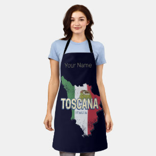Toskana Italien Retro-Regionskarte Vintage-Fattori Schürze