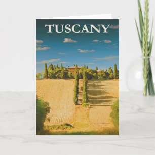 Toskana Italien Retro Vintage Reiseposter Karte