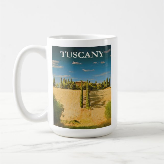 Toskana Italien Retro Vintage Travel Poster Kaffeetasse (Links)