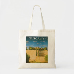 Toskana Italien Retro Vintage Travel Poster Tragetasche