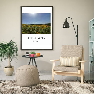 Toskana Italien Sonnenblumenfeld Reisefotografie  Poster