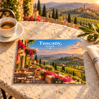 Toskana Italien Sonnenuntergang Weinberg Landschaf Postkarte