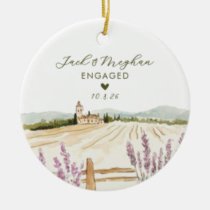 Toskana Italien Verlobt Landschaft Aquarell  Keramik Ornament