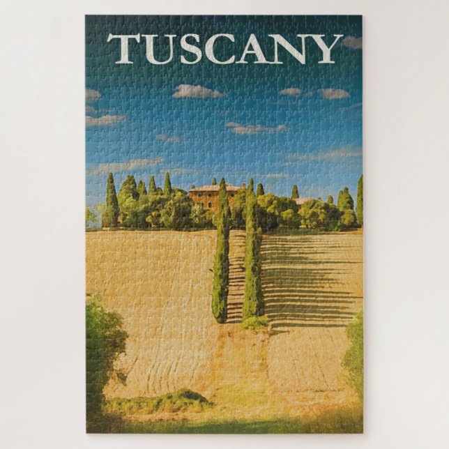 Toskana Italien Vintag Italienisches Reiseplakat Puzzle (Vertikal)