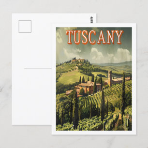 Toskana Italien Vintage Berühmter Reiseort Postkarte