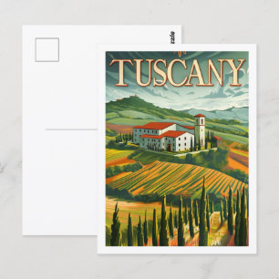 Toskana Italien Vintage Berühmter Reiseort Postkarte