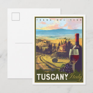 Toskana Italien Vintage Reise Postkarte