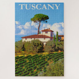 Toskana Italien Vintage Reisen Poster Villa dei Ce Puzzle