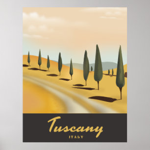 Toskana Italien Vintage Reiseposter Poster