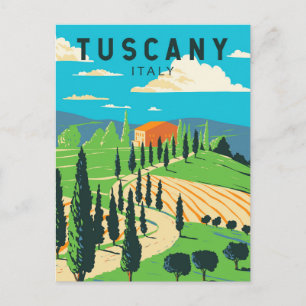 Toskana Italien Weinberg Reise Kunst Vintage Postkarte