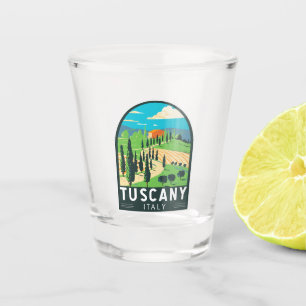 Toskana Italien Weinberg Reise Kunst Vintage Schnapsglas