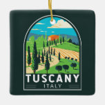 Toskana Italien Weinroute Mendrisiotto Vintag Keramikornament<br><div class="desc">Toskana Vektorgrafik Design. Seine Hauptstadt,  Florenz,  ist eine Zuhause zu einigen der bekanntesten Renaissancekunst und -architektur der Welt,  darunter Michelangelos "David"-Statue.</div>
