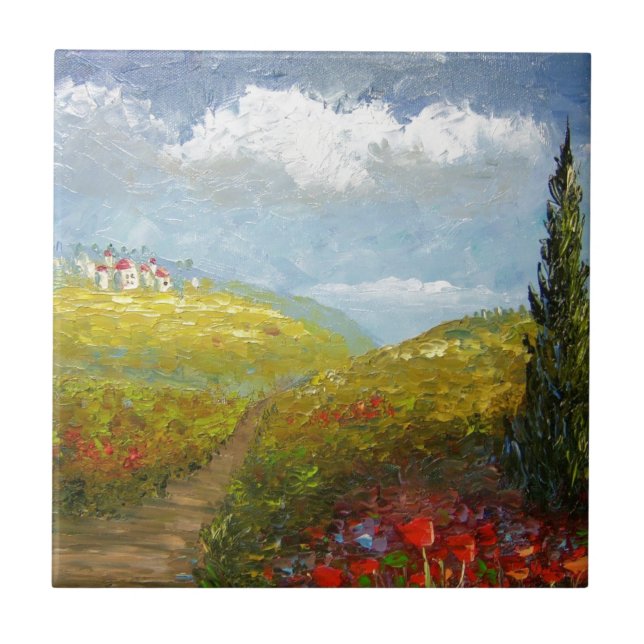 Toskana-Italiener-Dorf Fliese (Vorderseite)