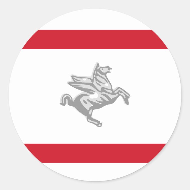Toskana, italienische Flagge Runder Aufkleber (Vorderseite)