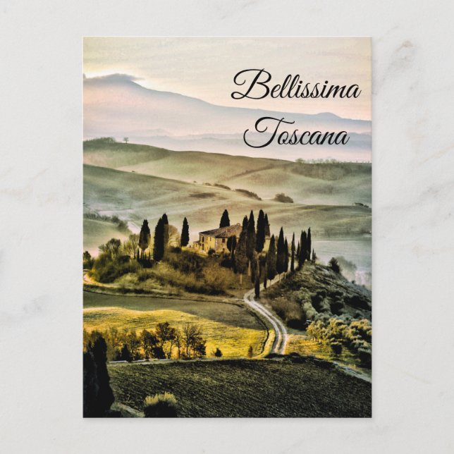 *~* Toskana . Italienische Sprache Bellissima Tosc Postkarte (Vorderseite)