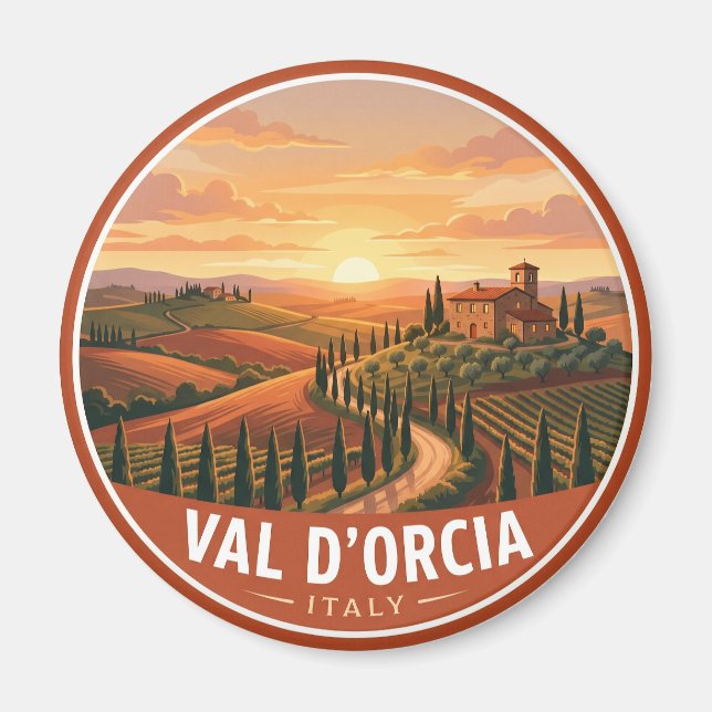 Toskana Landschaft Italien Magnet (Vorne)