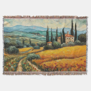 Toskana Landschaft Italien van Gogh Stil Decke