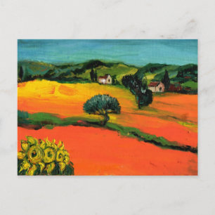 TOSKANA-LANDSCHAFT MIT SONNENBLUMEN POSTKARTE