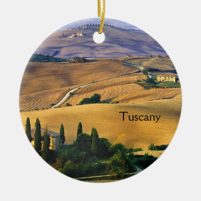 Toskana Landschaft, Toskana Italien Keramik Orname Ornament (Vorne)