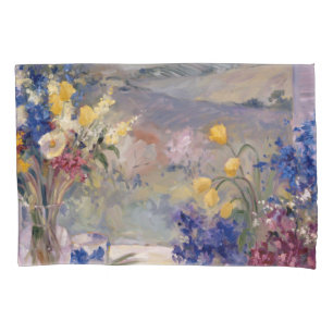 Toskana mit Blumen Kissenbezug
