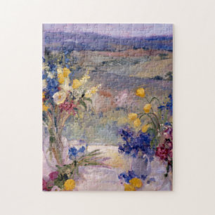 Toskana mit Blumen Puzzle