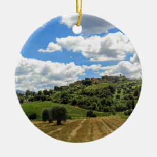 Toskana, Panoramalage - Italien Keramikornament
