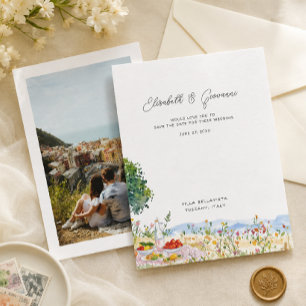 Toskana-Picknick-Hochzeit - Save the Date
