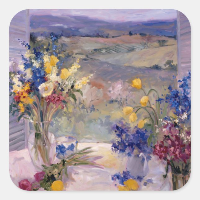 Toskana Quadratischer Aufkleber (Vorderseite)