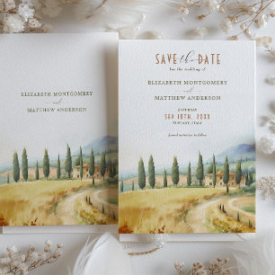 Toskana Serenity Save the Date Italienische Landsc Einladung