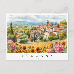 Toskana Sonnenblumen Aquarell Italien Reise Postkarte